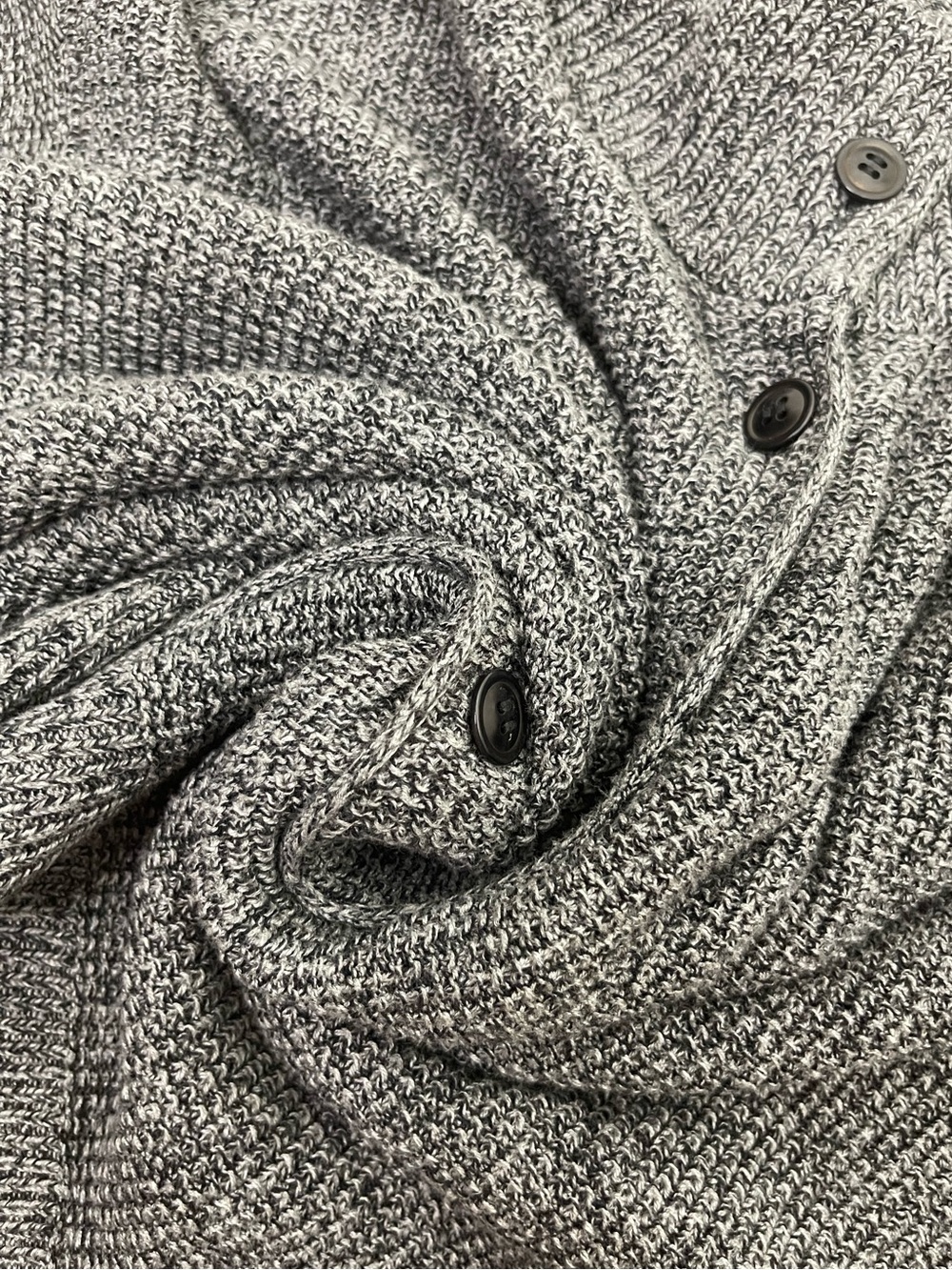 EILEEN FISHER Peruvian Organic Cotton High Collar Sweater Knit Cardigan Boxy L - Picture 9 of 11
